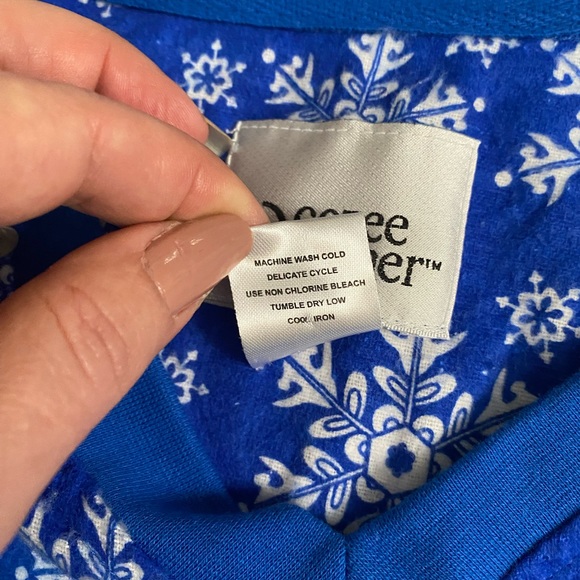 Cozee Corner 100% Cotton Shirt Snowflake V-Neck Long Sleeves Flannel Nightgown M - Picture 6 of 11